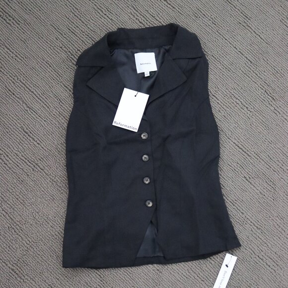 NWT Reformation Taryn VEST ONLY - Black Size 0 - Picture 5 of 8